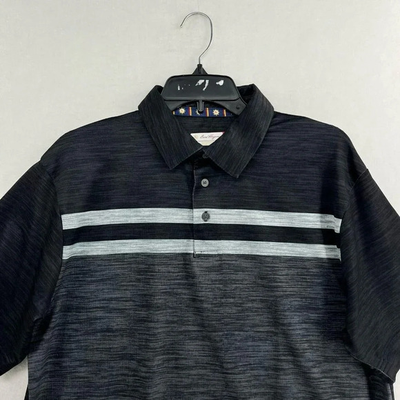 Ben Hogan Polo Shirt Mens Sz M Gray Striped Performance Golf Short Sleevess - Picture 6 of 14
